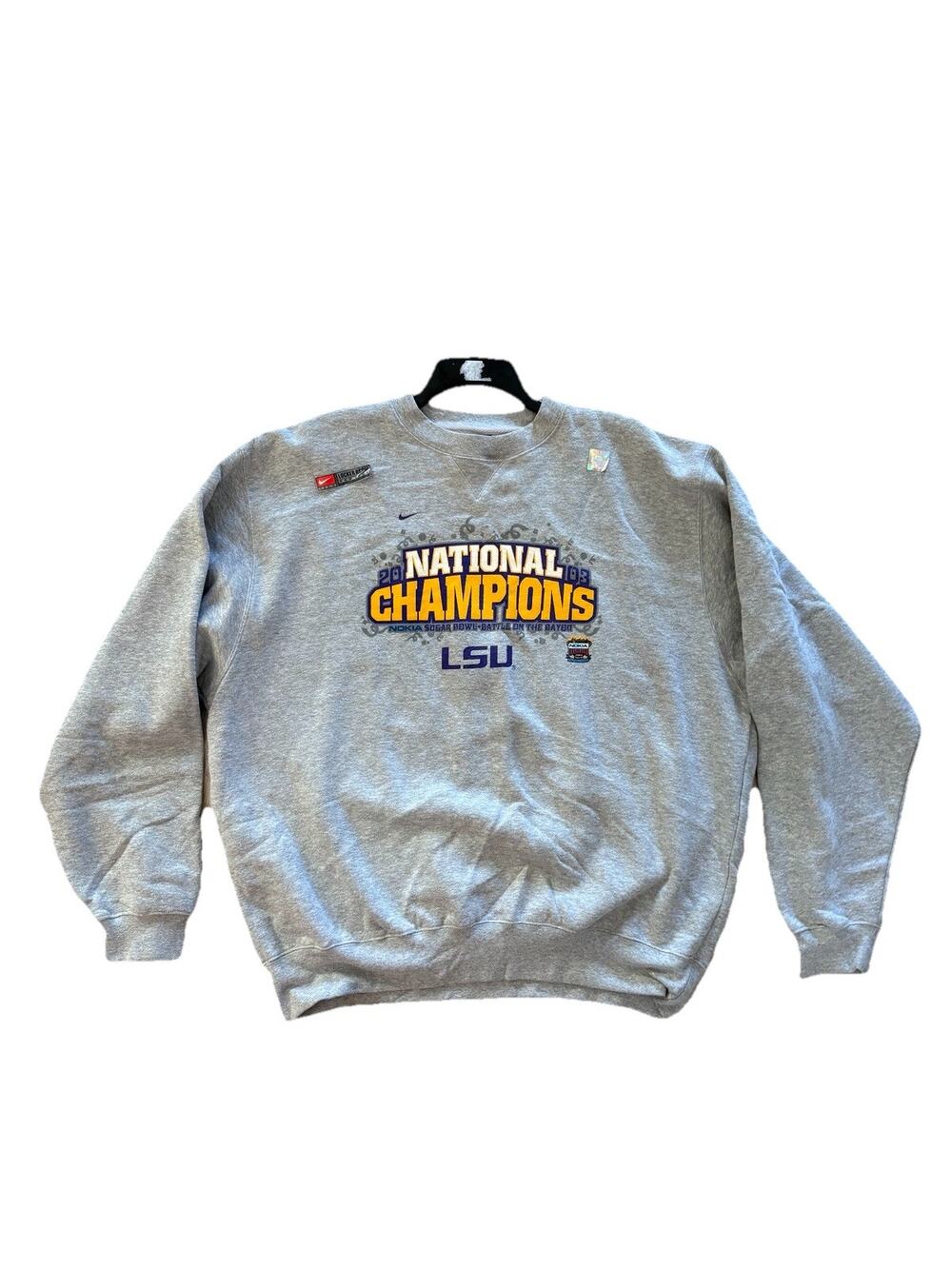 2003 Nokia Sugar Bowl LSU National Champions Nike Sweatshirt Shirt Size XL NWT